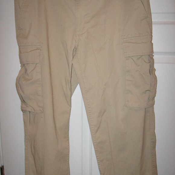 Lands' End Khaki Cargo Pants Men's 38 x 32 Beige - Picture 1 of 4